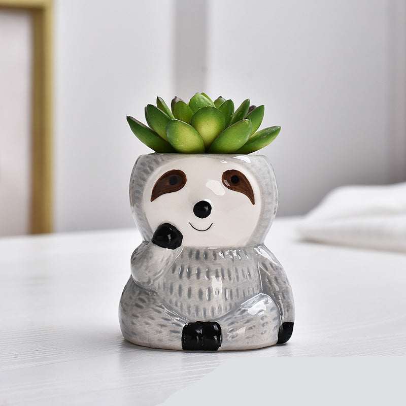 Creative Sloth Ceramic Planter