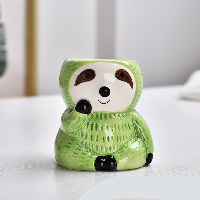 Creative Sloth Ceramic Planter