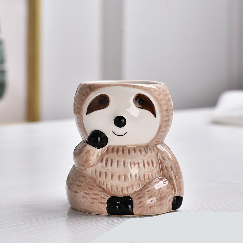 Creative Sloth Ceramic Planter
